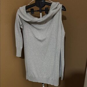 INC International Concepts Gray Off-the-Shoulder Sweater